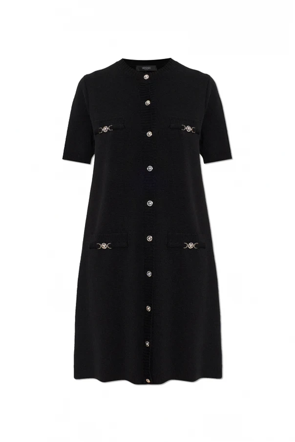 SCHWARZ Kleid mit dekorativen Taschen
