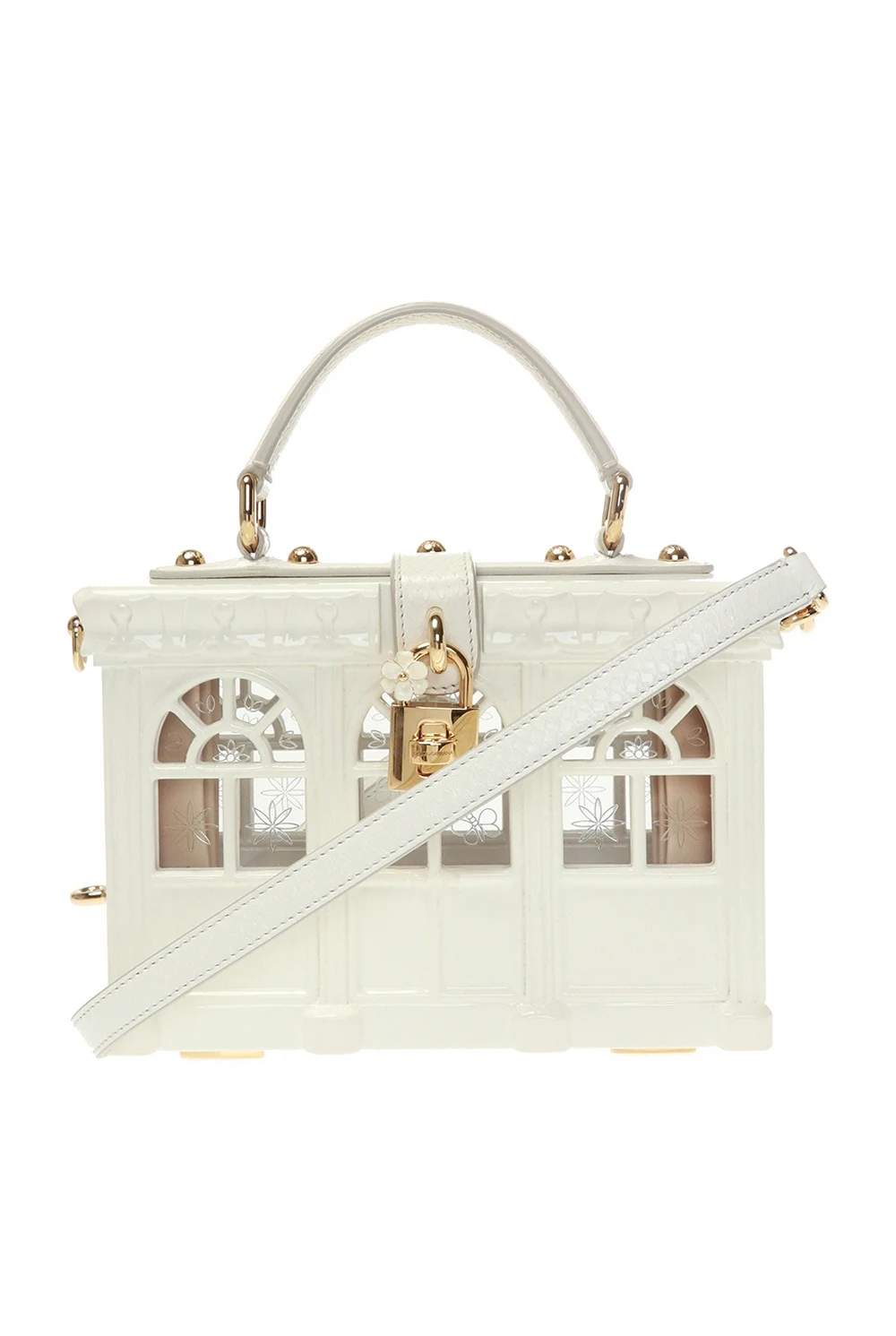 WHITE Hand-painted box bag