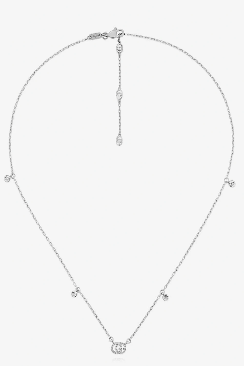 SILVER White gold necklace with diamonds