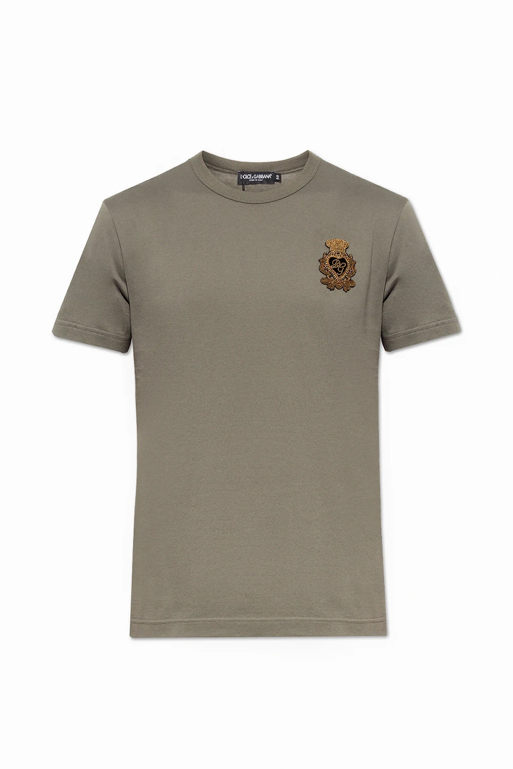 GREEN T-shirt with decorative patch