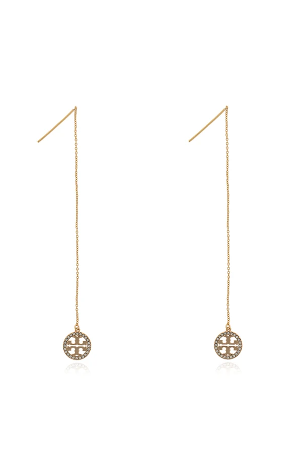 GOLD Lange Ohrringe mit funkelnden Kristallen