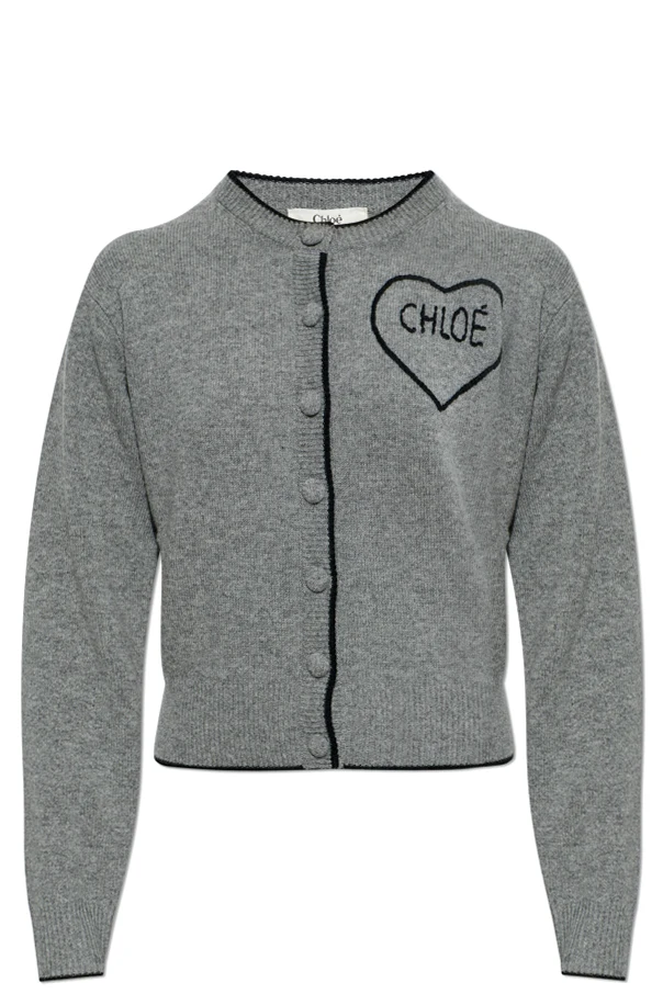 SZARY Wełniany kardigan