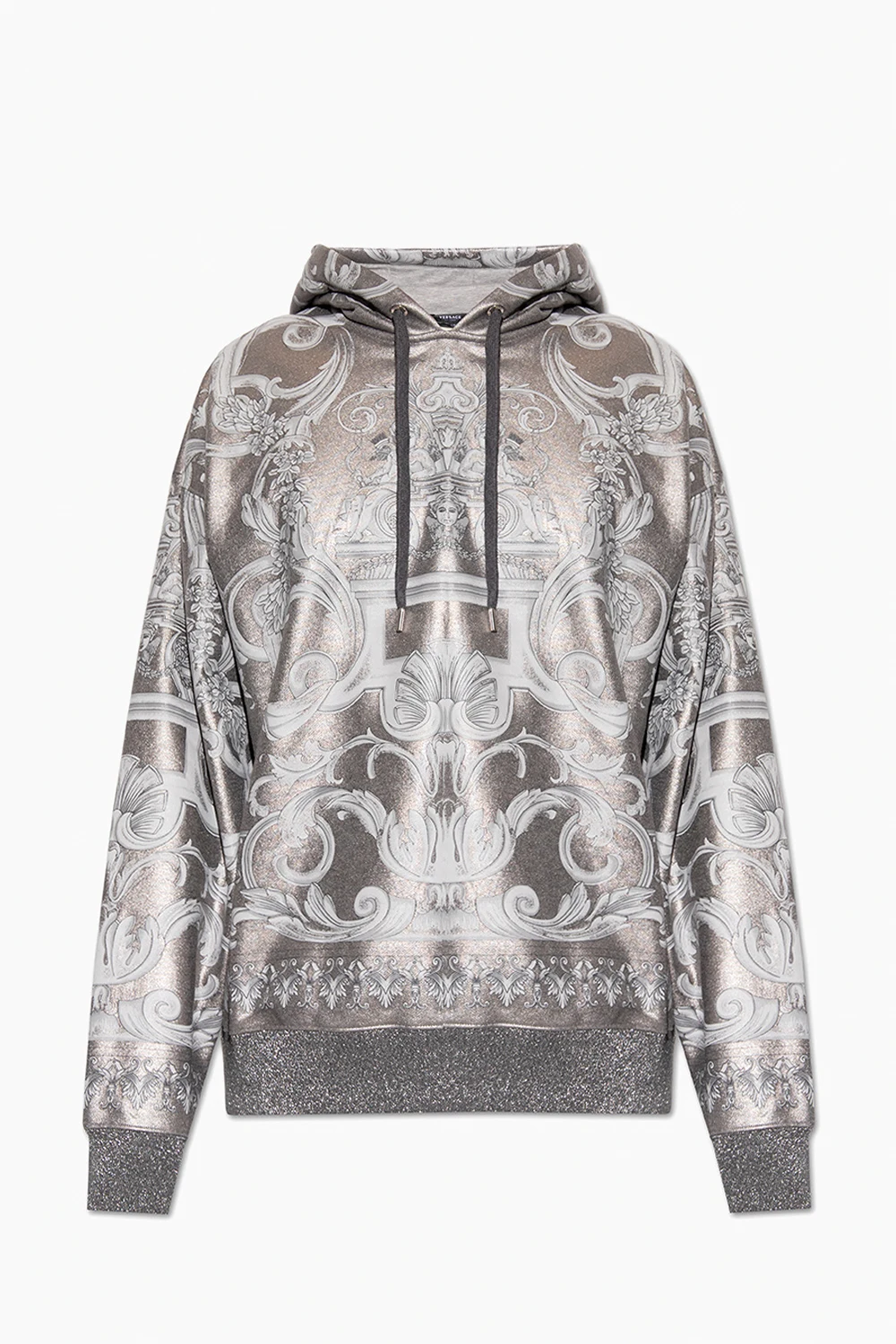 SILVER Hoodie with Baroque pattern