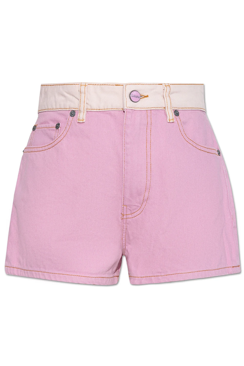 High-waisted denim shorts