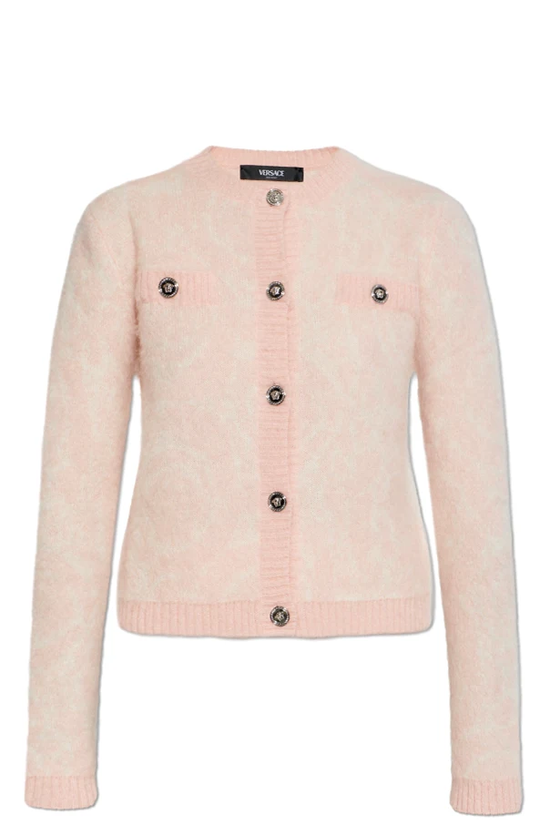 RÓŻOWY Wełniany kardigan