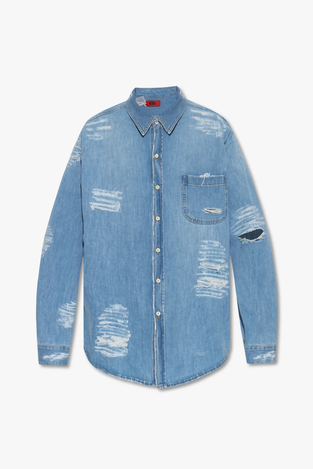 Denim shirt with vintage effect
