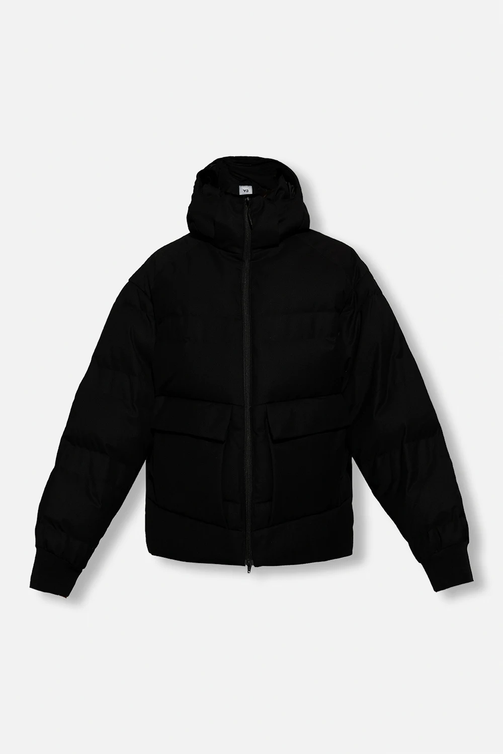 BLACK Down jacket with logo
