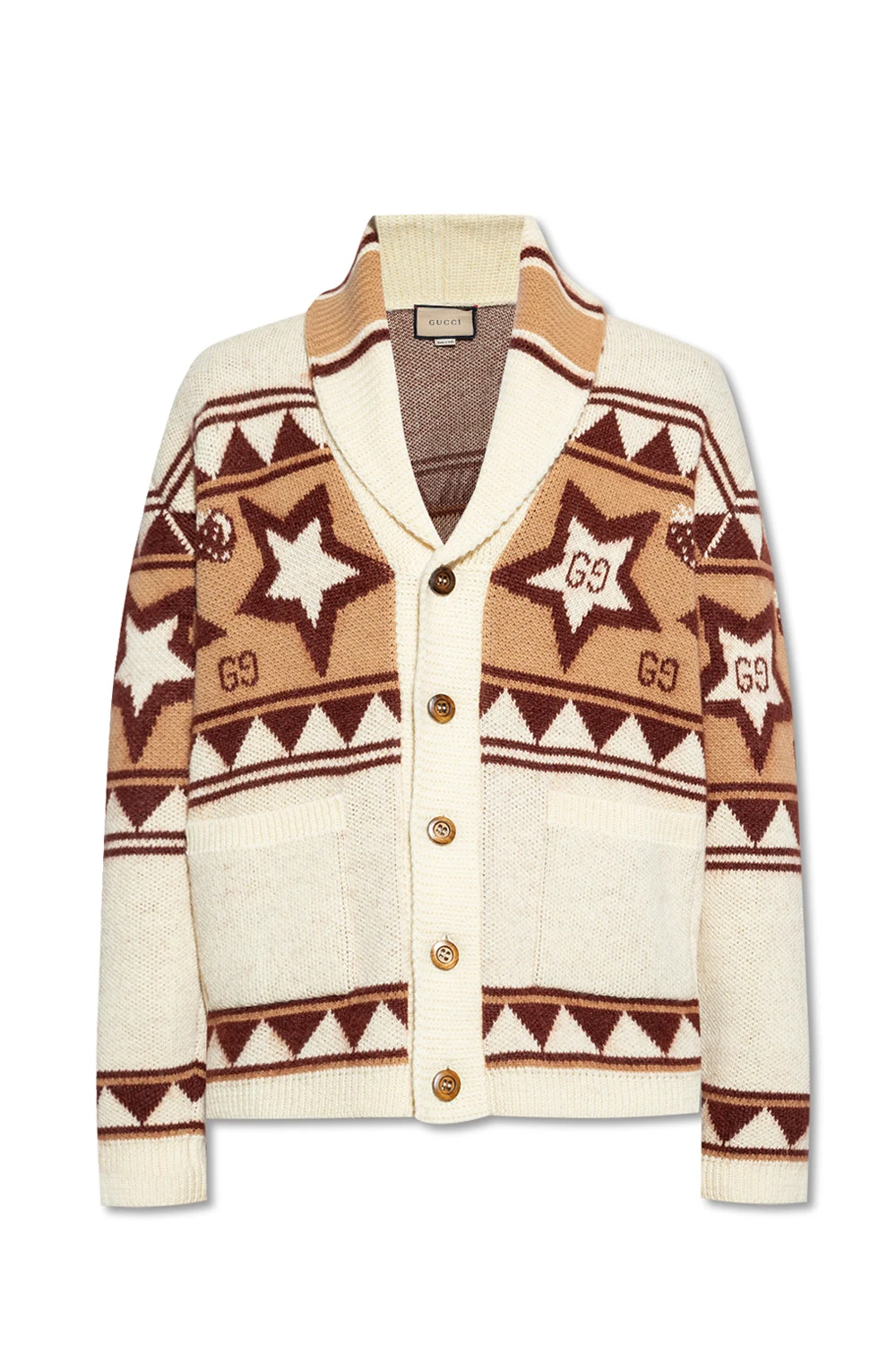 beige Patterned cardigan