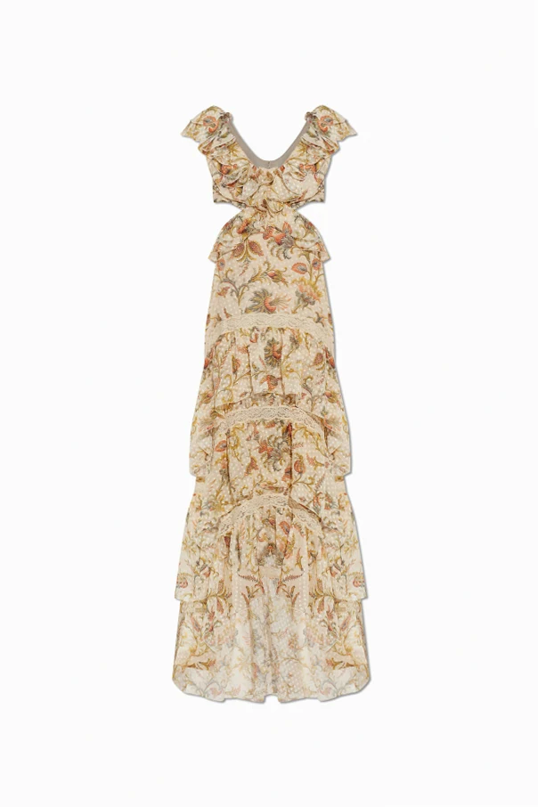 MULTIKOLOR Jedwabna sukienka z falbanami