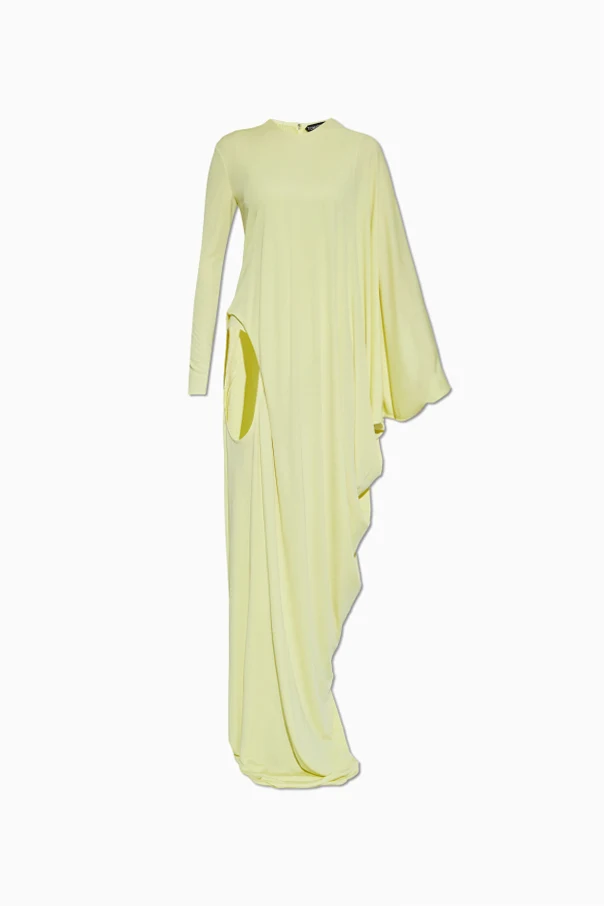 GELB Langes Kleid mit Schlitz