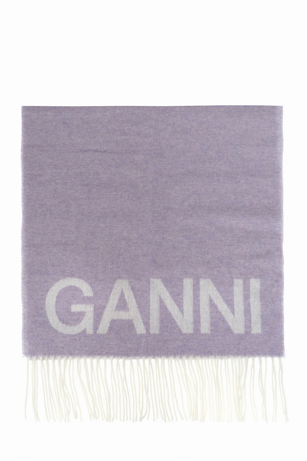 PURPLE Wool scarf with logo