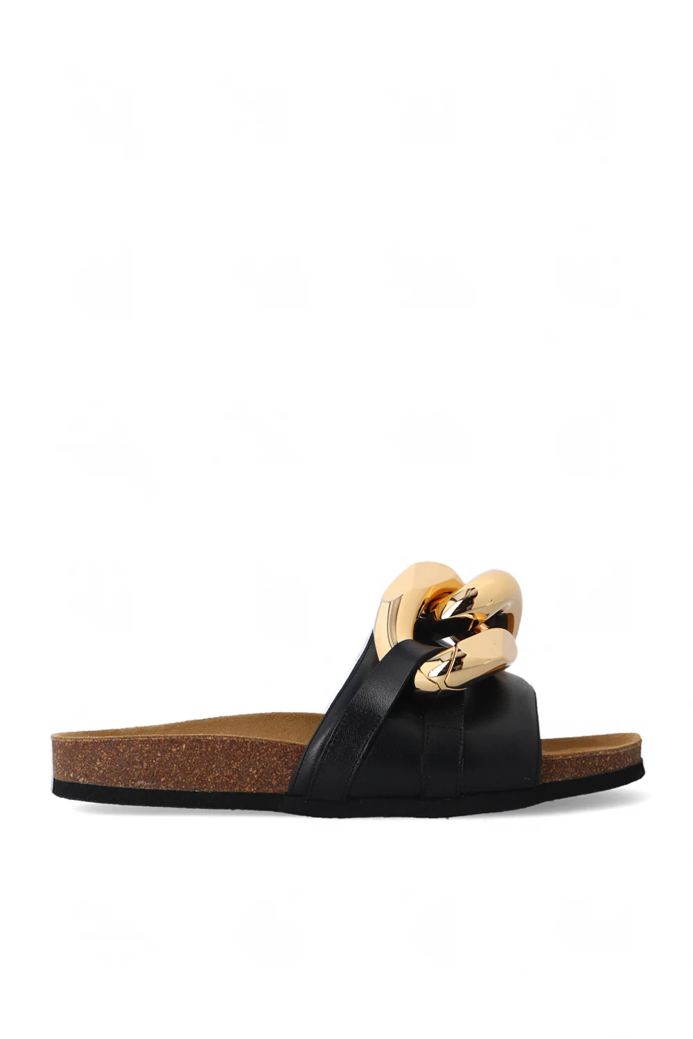 BLACK Leather slides