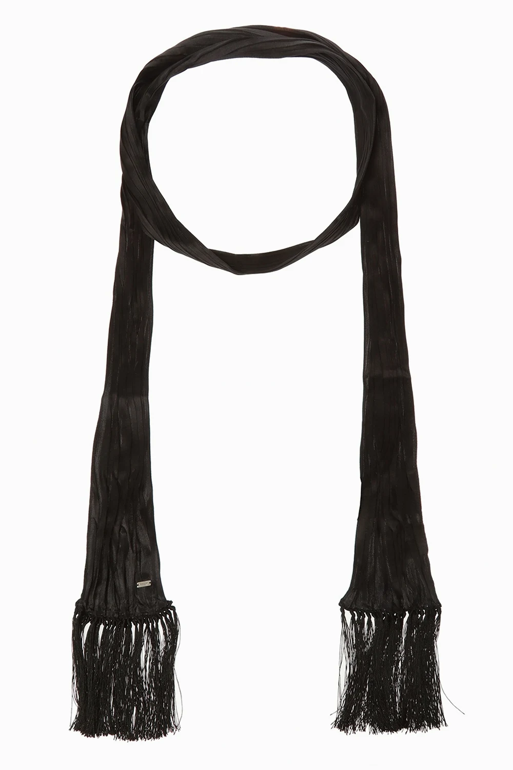 BLACK Ribbed scarf