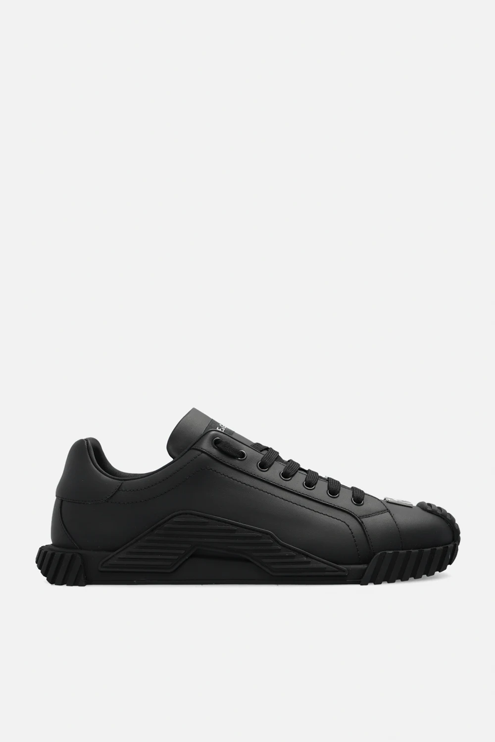 BLACK Leather sneakers with logo