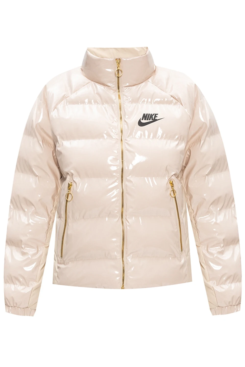 Lakierowana kurtka z logo