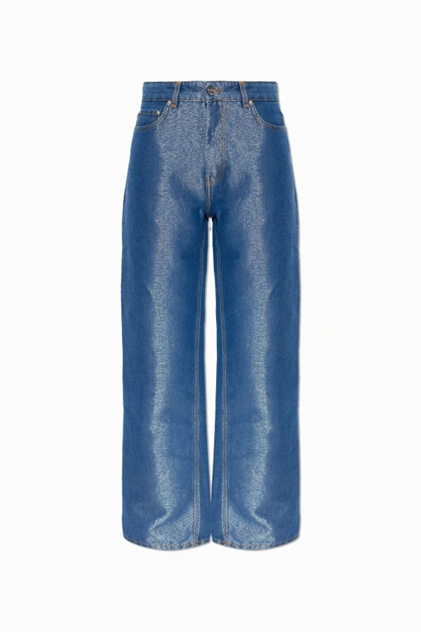 BLAU Glänzende Jeans