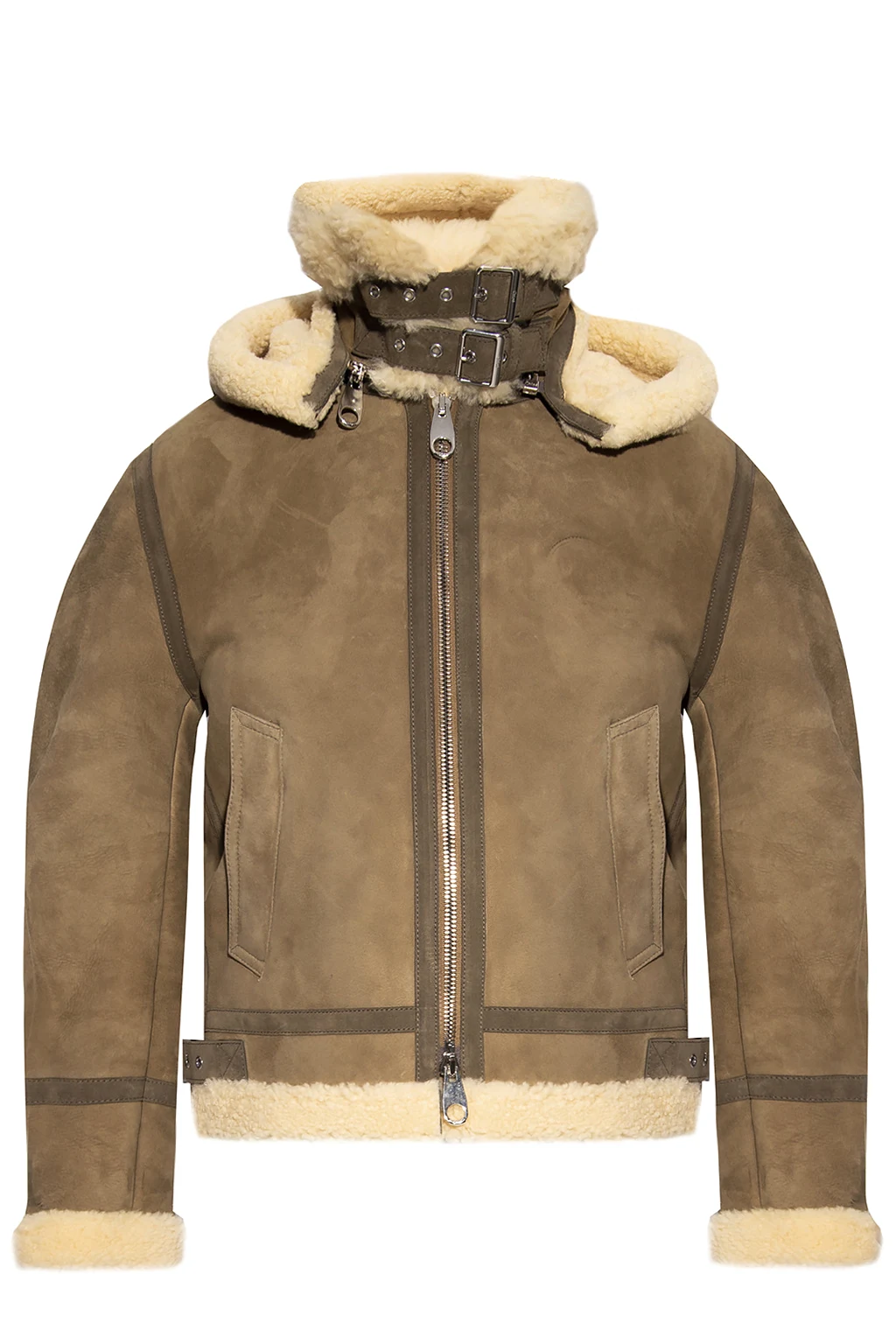 Shearling jacket with pockets