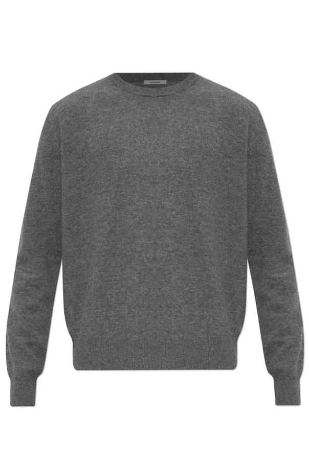 GRAU Wollpullover mit Rundhalsausschnitt