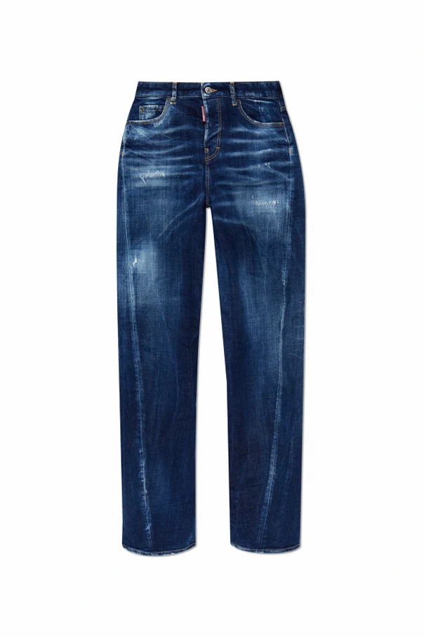 GRANATOWY Jeansy `D2 Twisted`