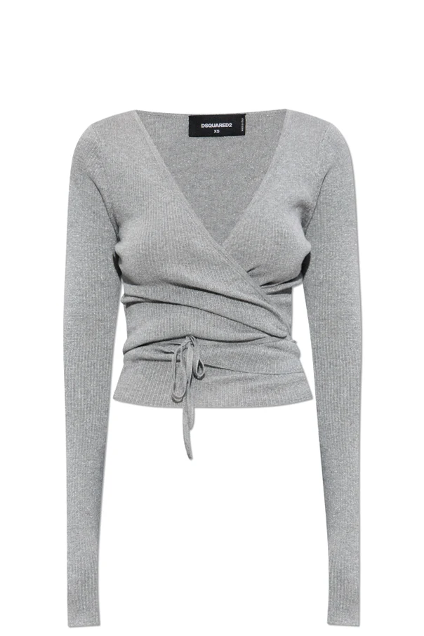 SZARY Kardigan z lureksową nicią