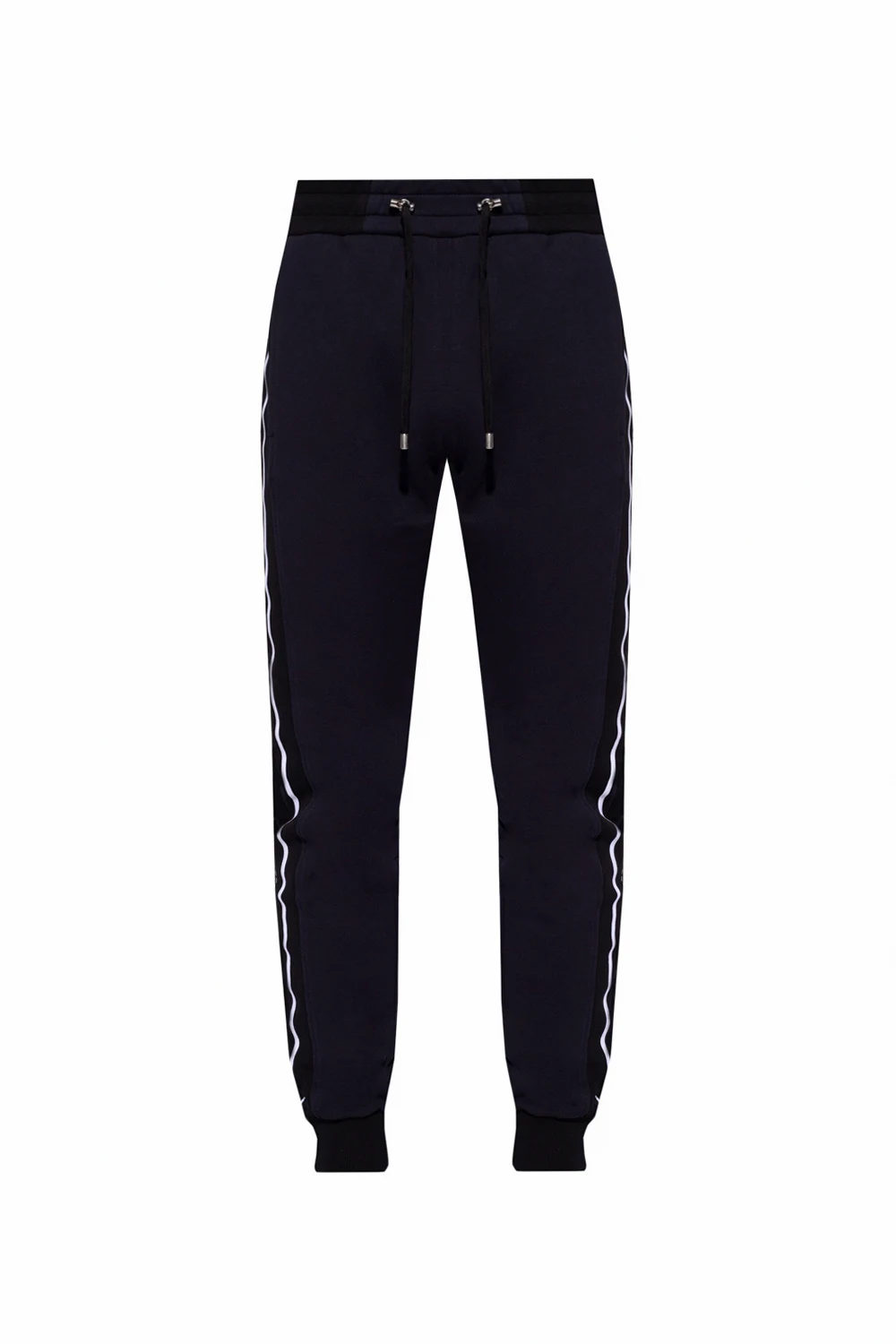 NAVY BLUE Side-stripe trousers