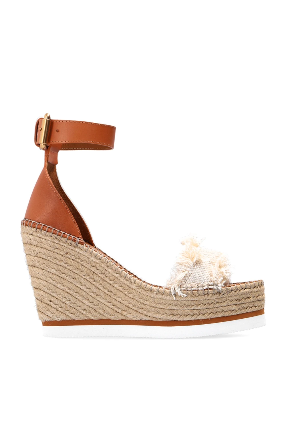 ‘Glyn’ fringed wedge sandals