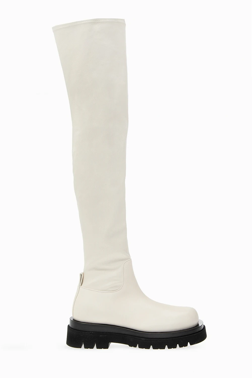 Leather platform boots