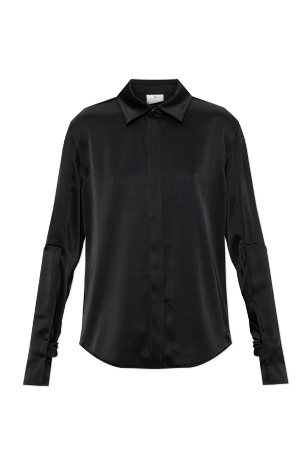 CZARNY Satynowa koszula