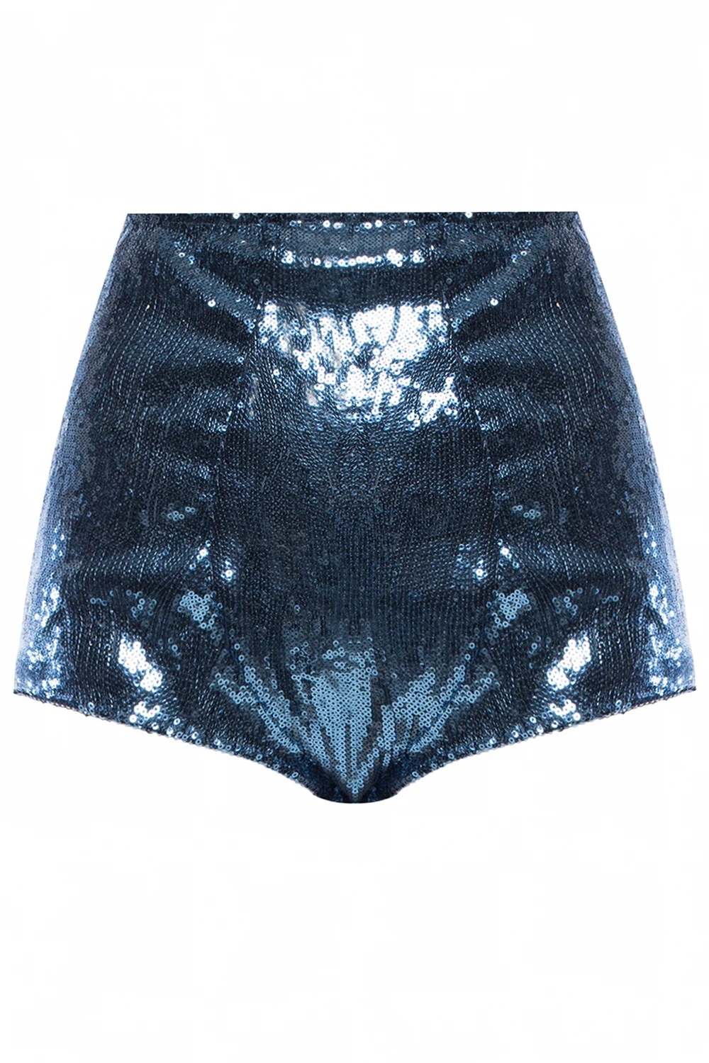 BLUE High-waisted shorts with sequins