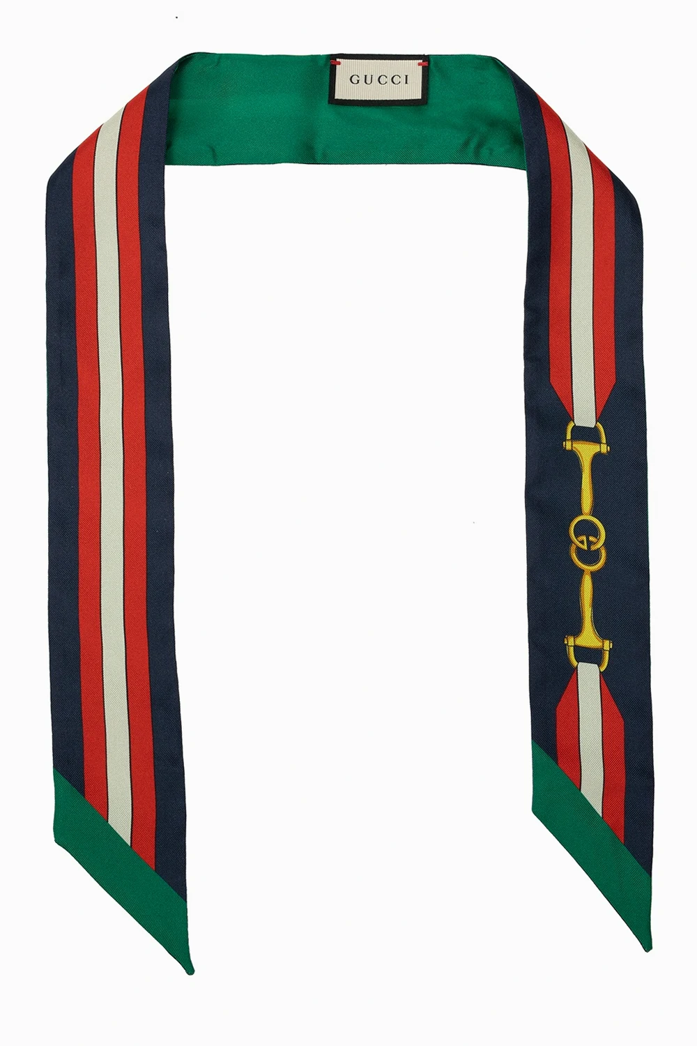 NAVY BLUE Silk neckerchief with logo