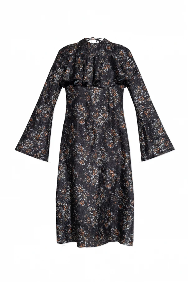SCHWARZ Kleid mit Blumenmuster