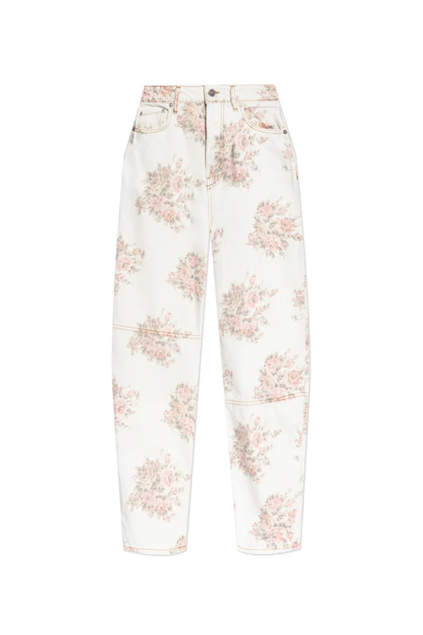 WEISS Jeans mit Blumenmuster
