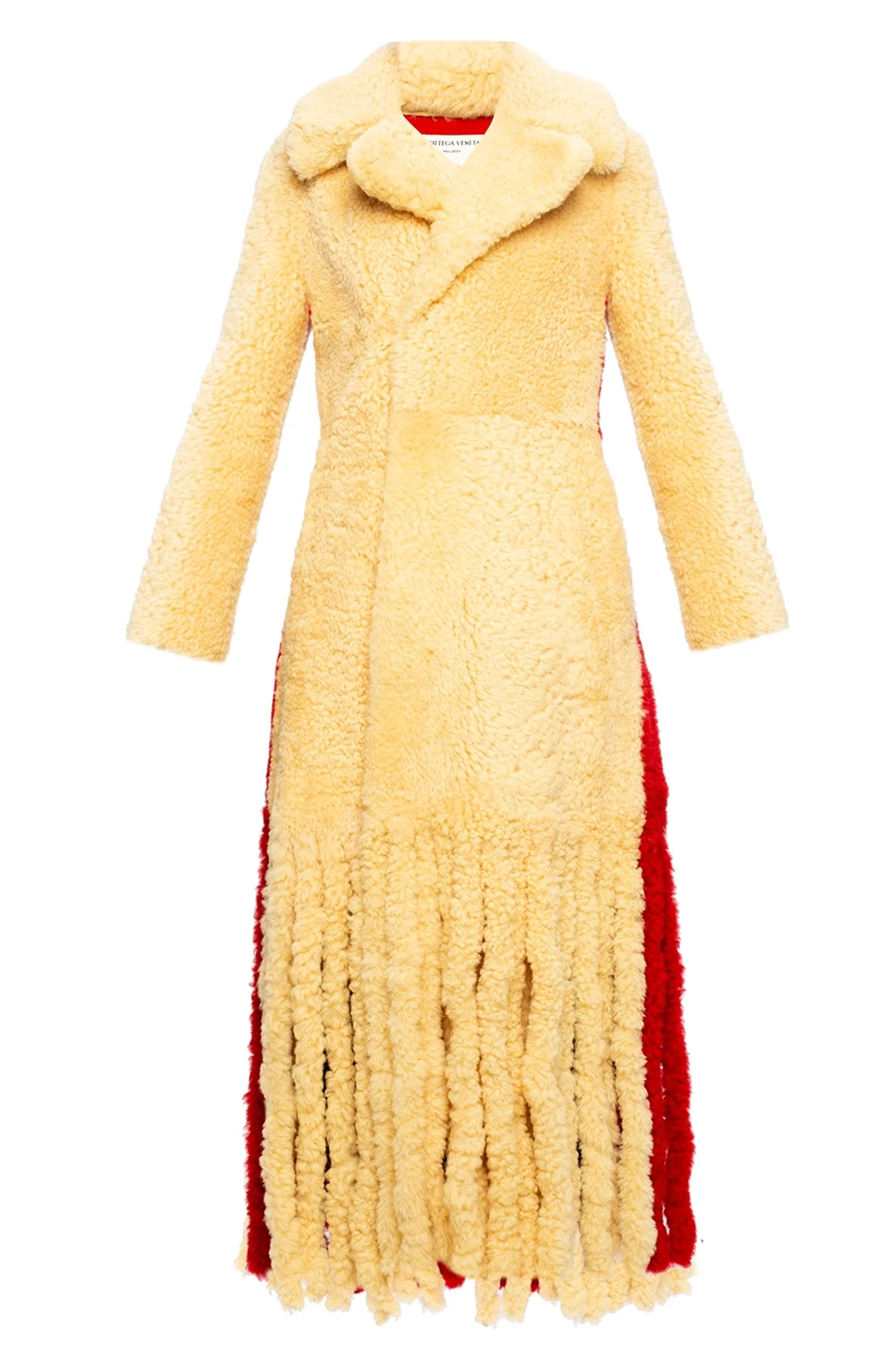 Wool coat with fringes