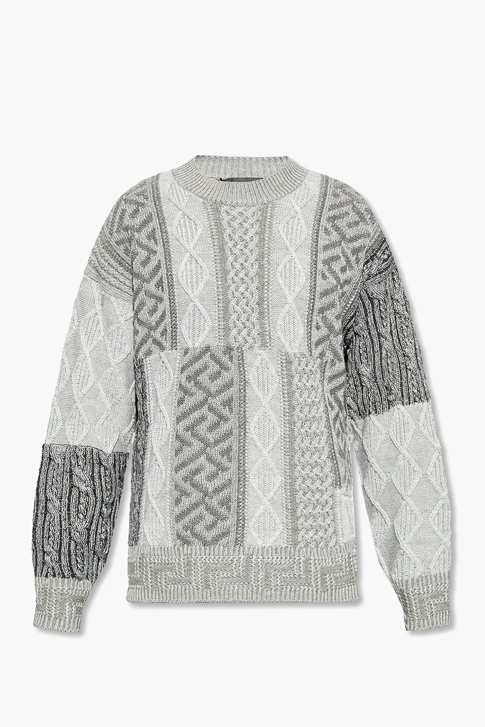 GREY Sweater with La Greca pattern
