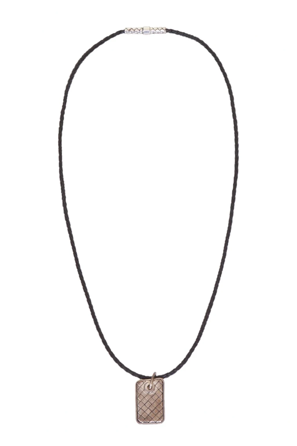 BLACK Leather Necklace with Pendant