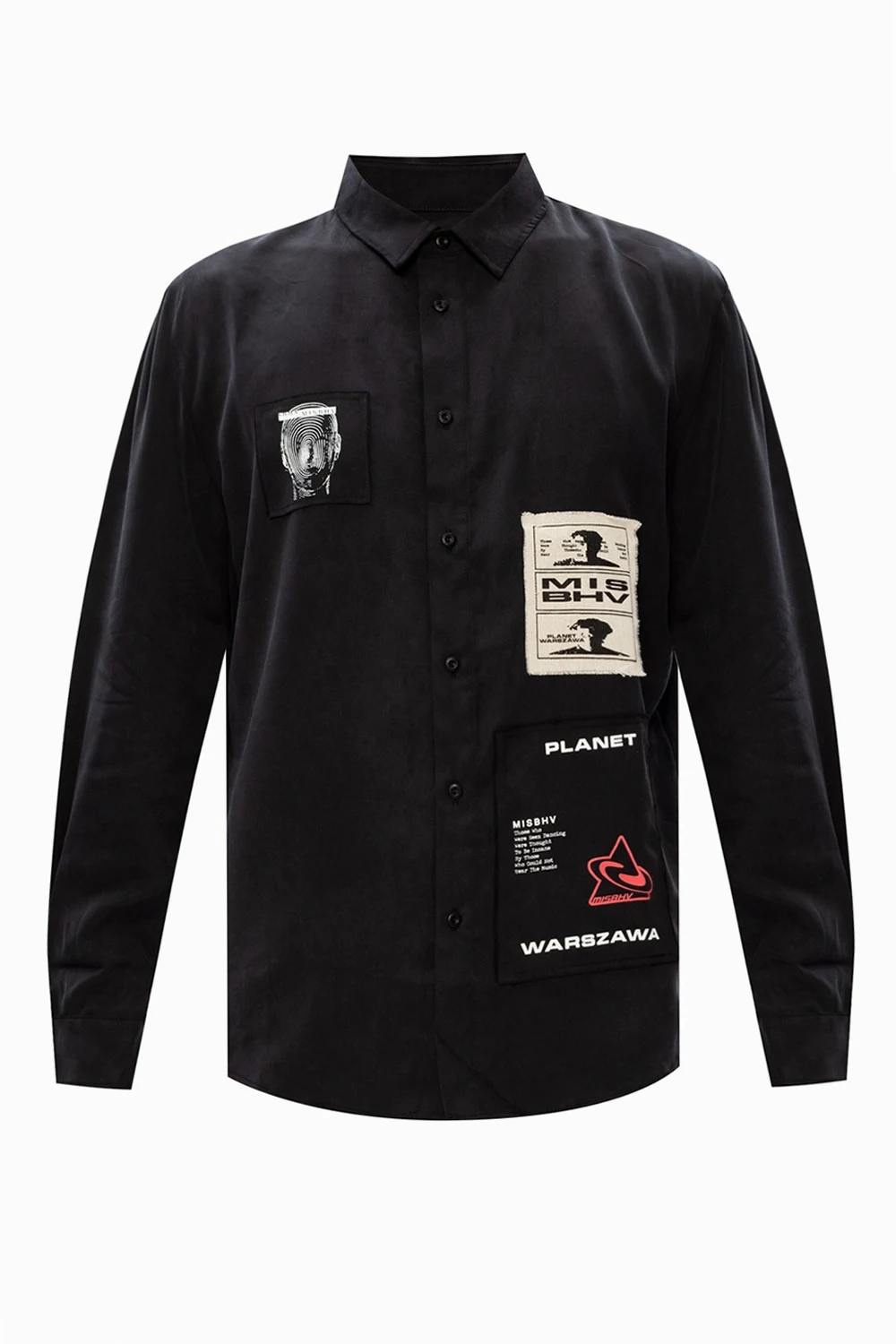 BLACK 'Tencel' patched shirt