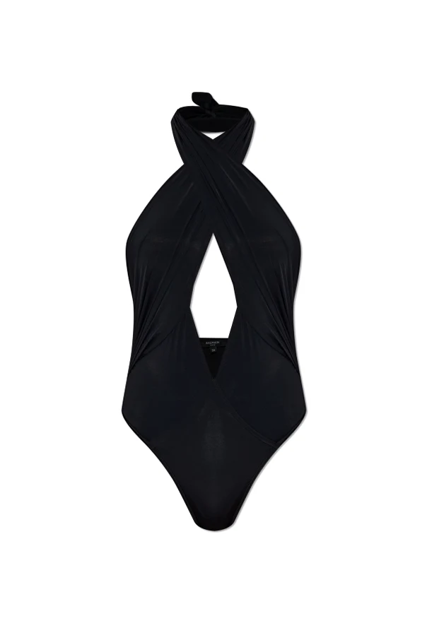 CZARNY Jednoczęściowy kostium kąpielowy