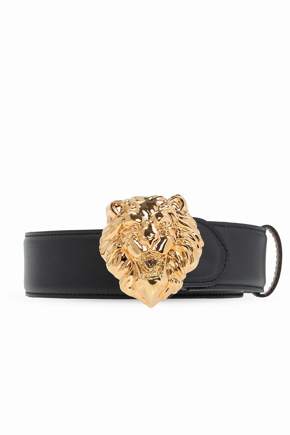 BLACK Leather belt with buckle