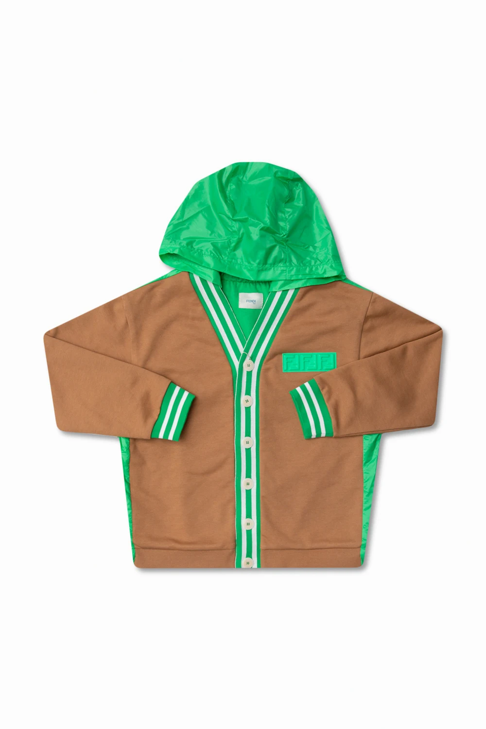 Hoodie in contrasting fabrics