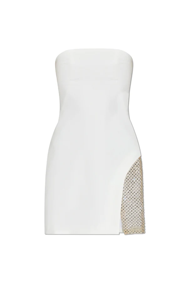 WEISS Kurzes trägerloses Kleid