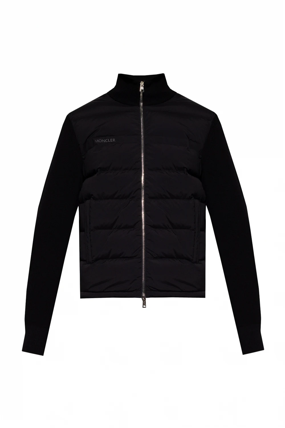 BLACK Sweater with stand-up collar