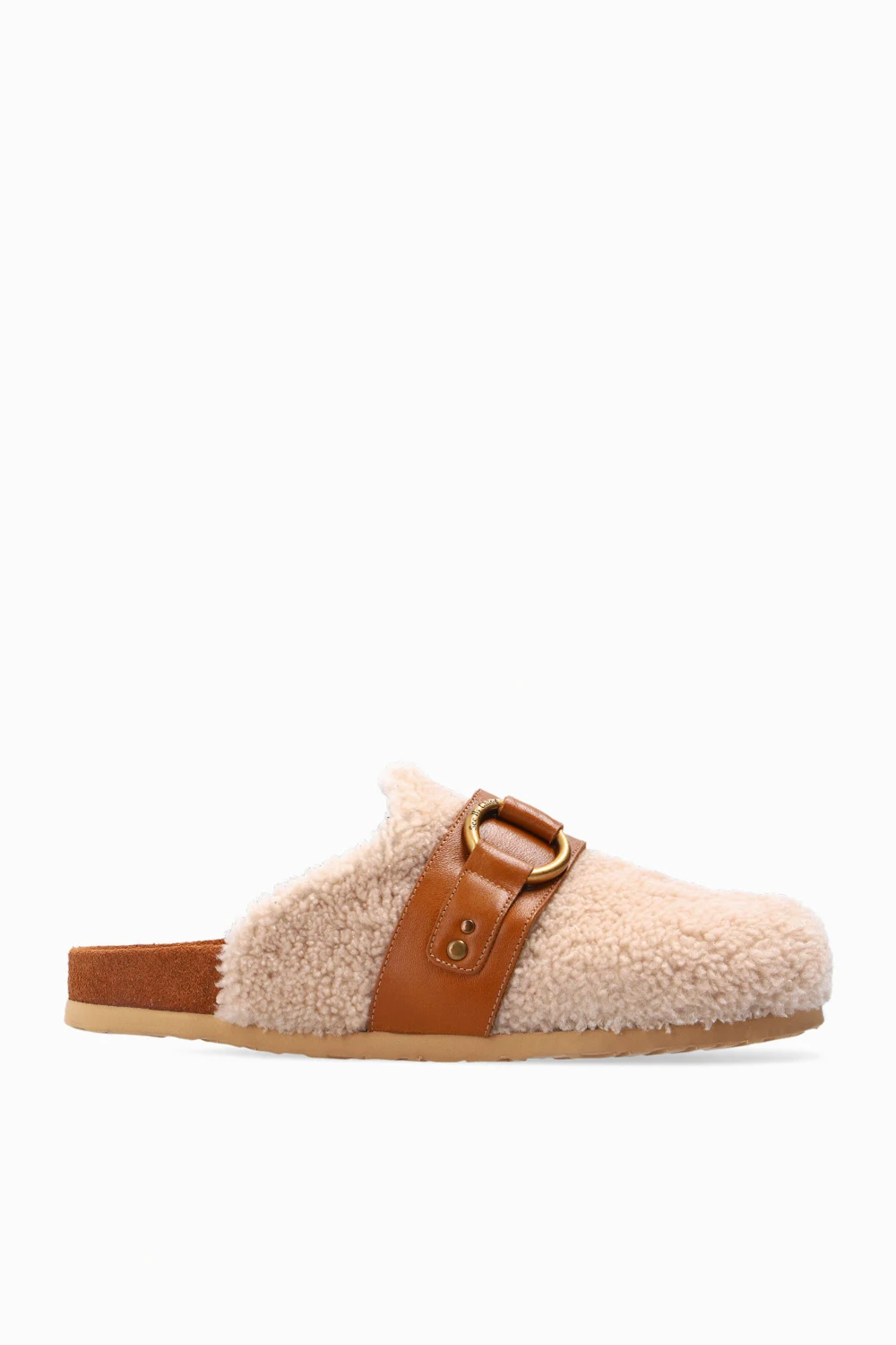 Fur-trimmed slides