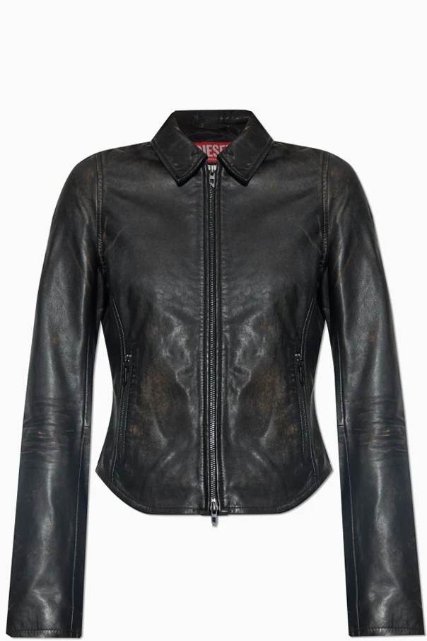 CZARNY Kurtka skórzana ` L-EGRAD`