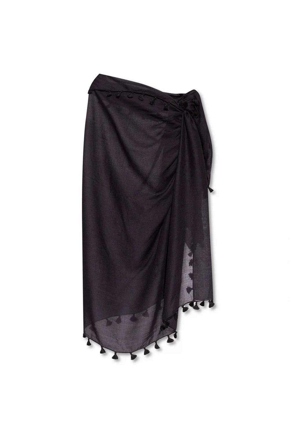 BLACK Fringed pareo