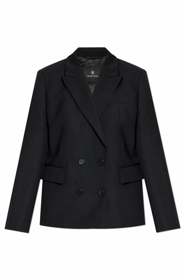 SCHWARZ Doppelreihiges Sakko