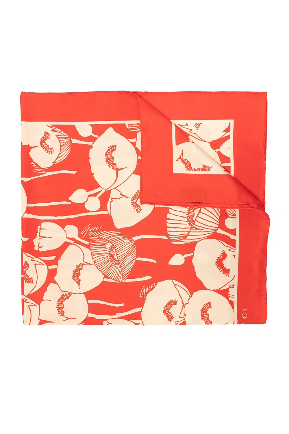 RED Floral print scarf