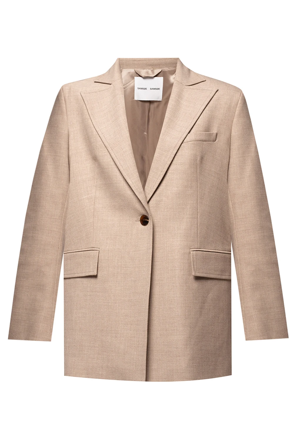 beige Blazer with pockets.