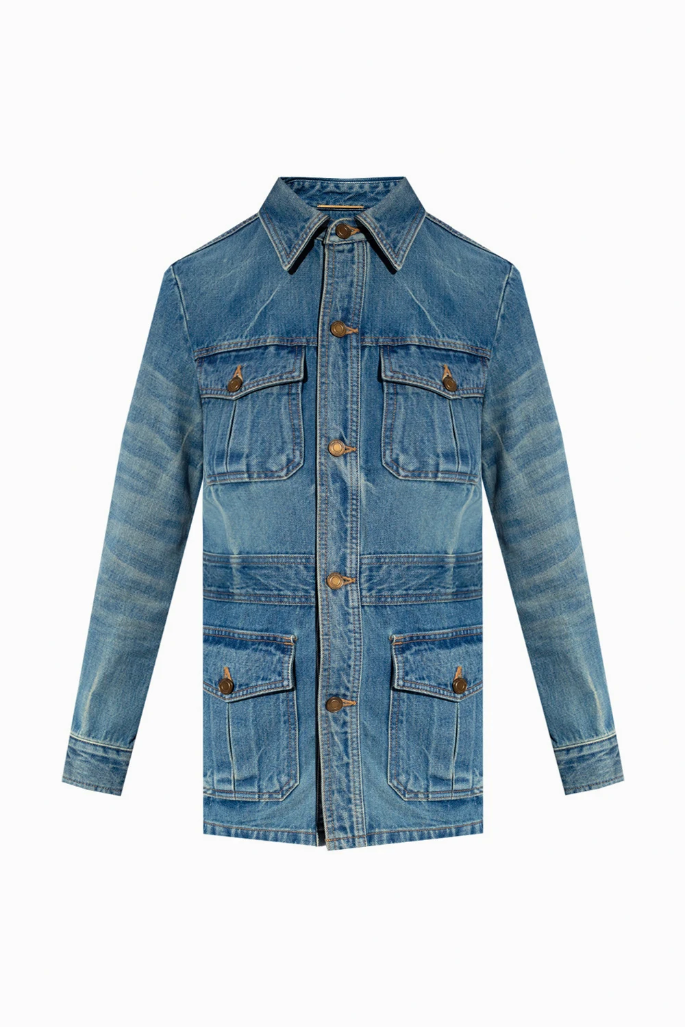 Distressed denim jacket