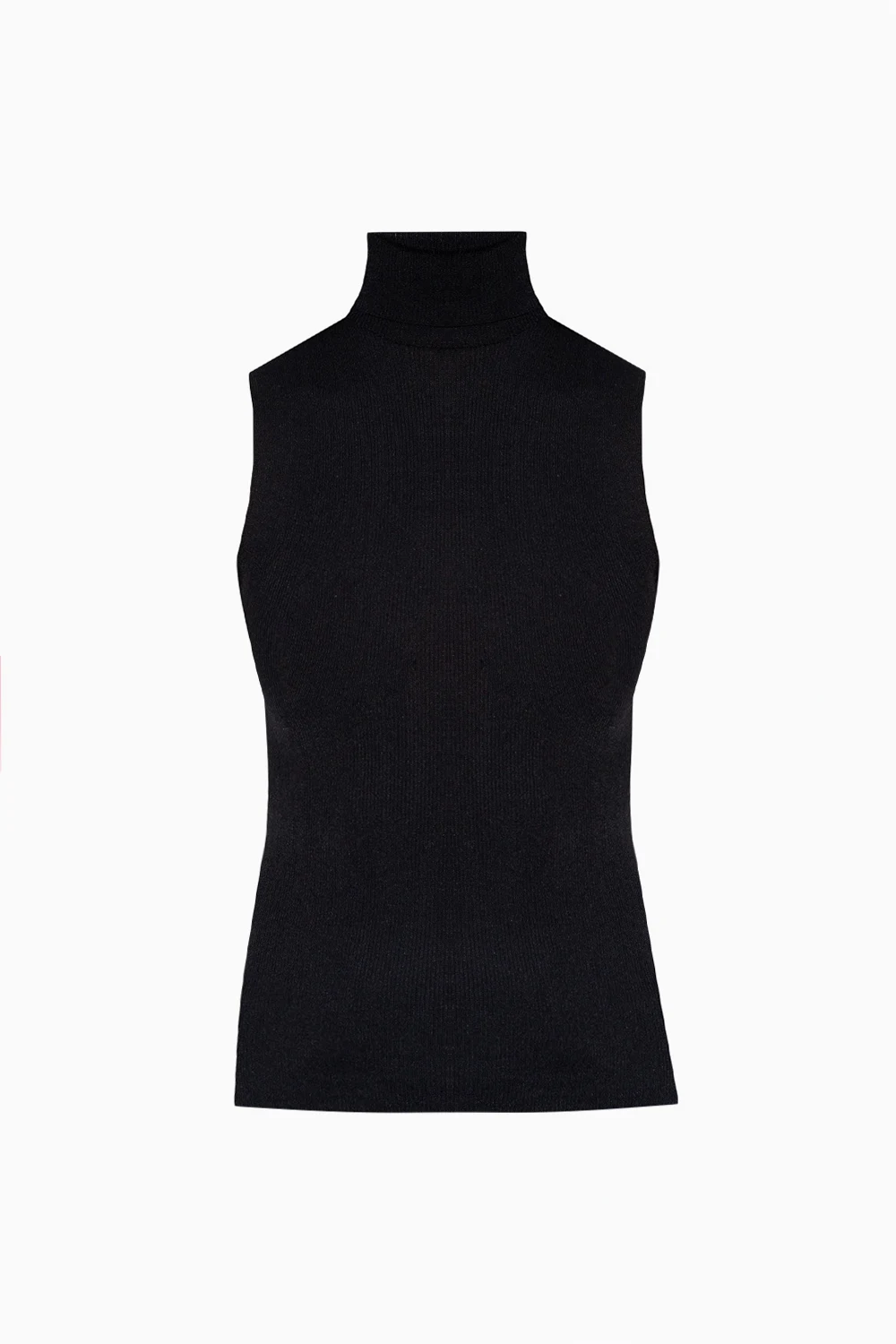 Silk sleeveless turtleneck top