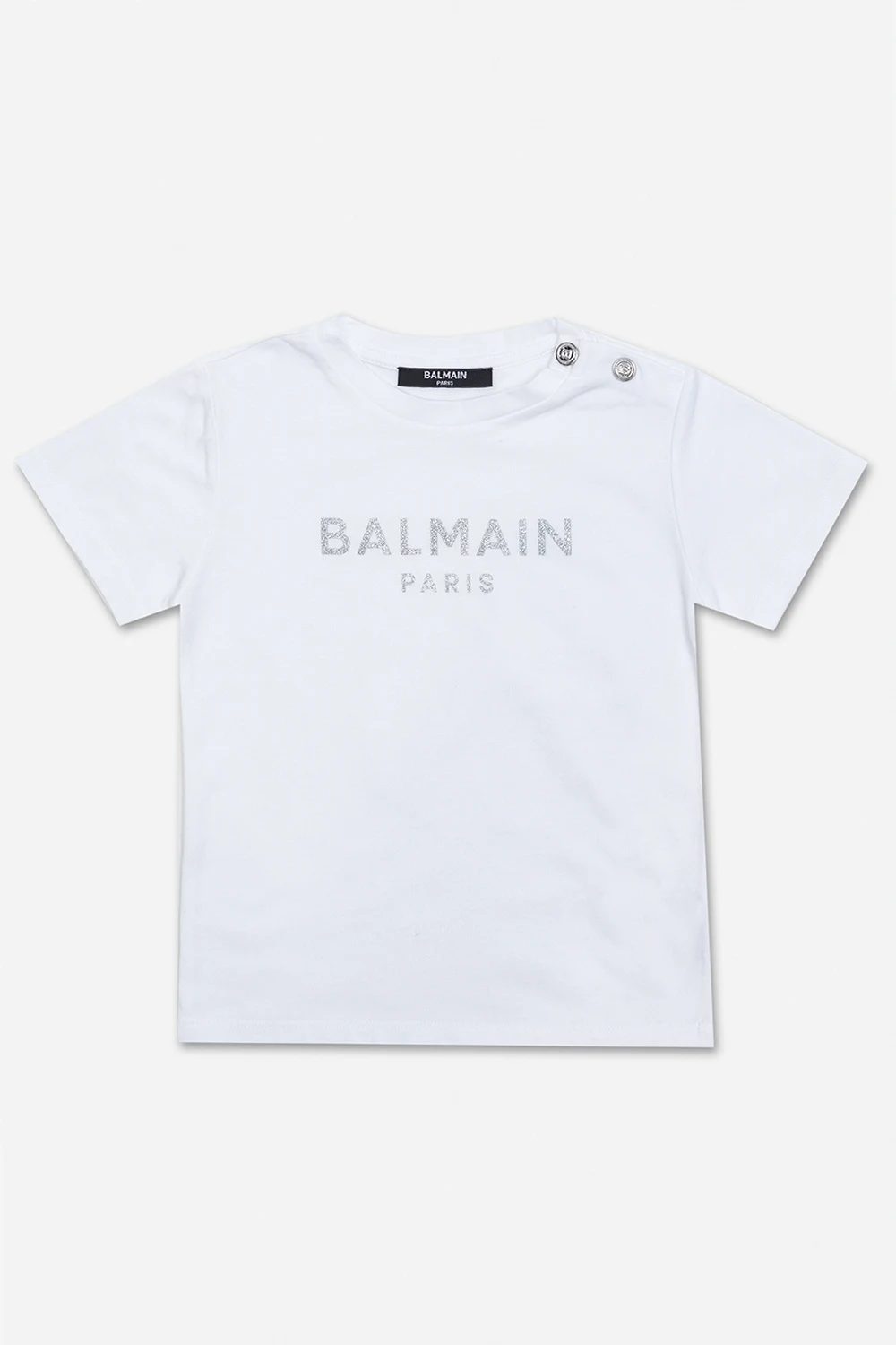 WHITE T-shirt with glitter logo